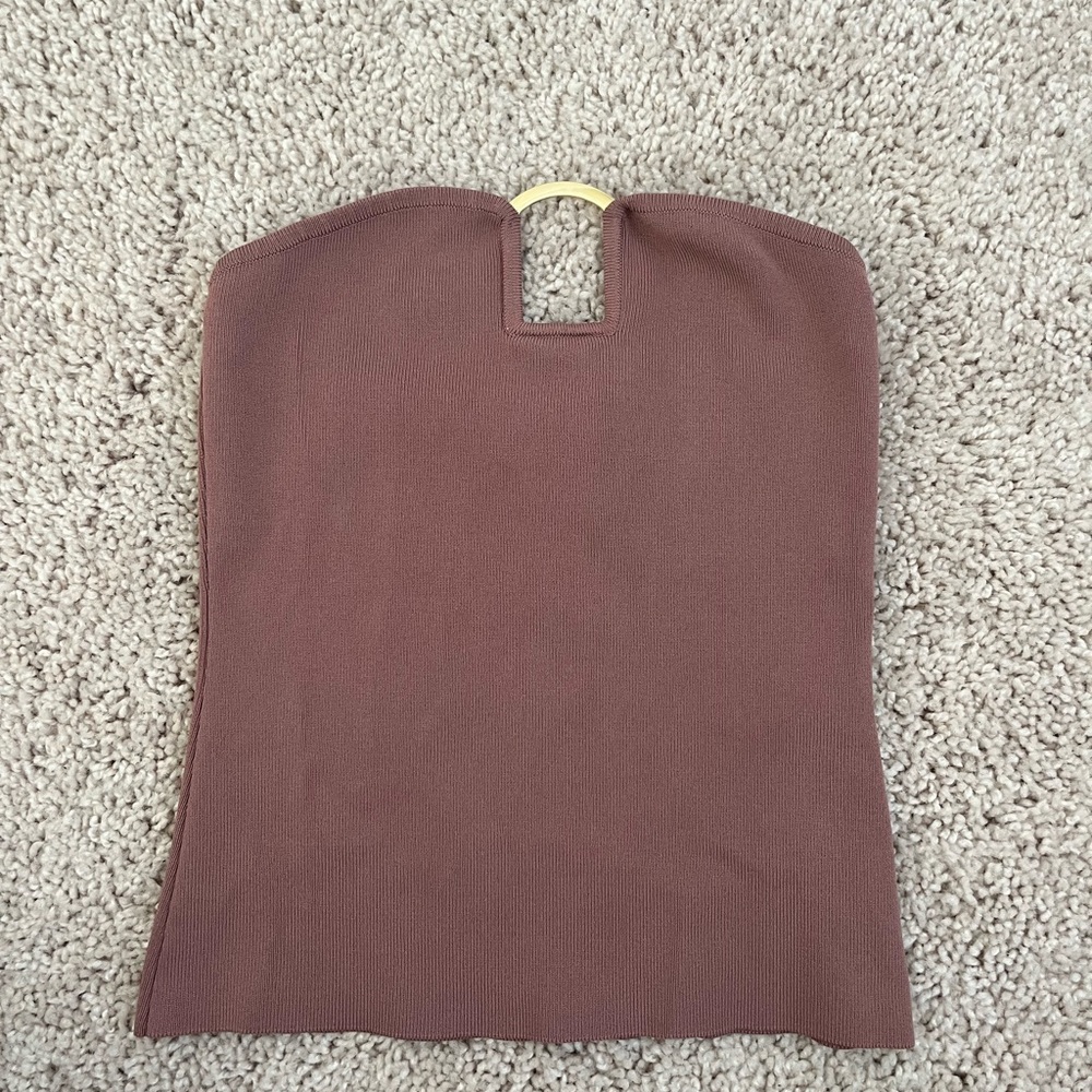 Zara Mauve Strapless Top